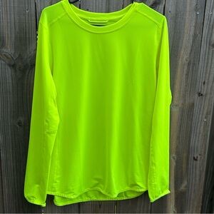Duluth Trading Co Neon Yellow Long Sleeve Top Size Large